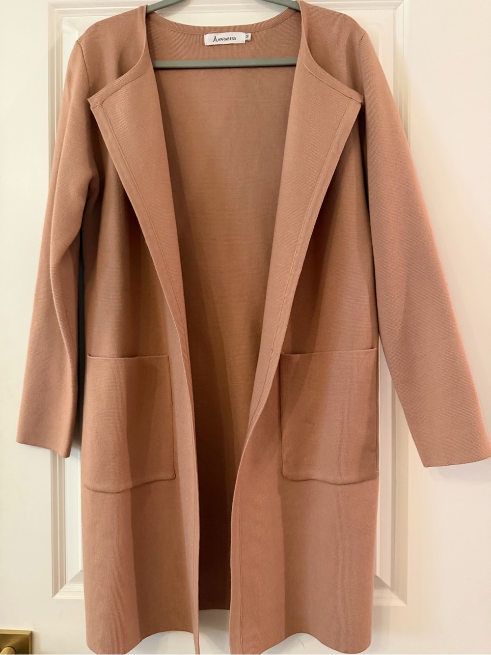 Aritzia Open-Front tan Long Coatigan size medium